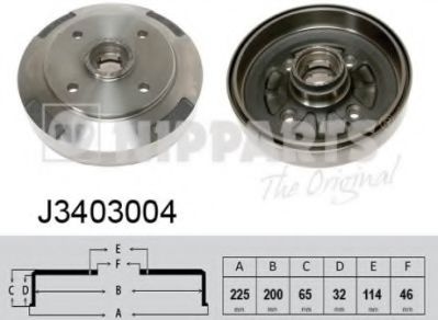 NIPPARTS J3403004 Тормозной барабан для MAZDA 323 III (Мазда 323 3) NIPPARTS J3403004 Тормозной барабан для MAZDA 323 III (Мазда 323 3)