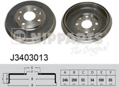 NIPPARTS J3403013 Тормозной барабан для MAZDA 323 III (Мазда 323 3) NIPPARTS J3403013 Тормозной барабан для MAZDA 323 III (Мазда 323 3)