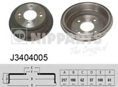 NIPPARTS J3404005 Тормозной барабан для HONDA CRX II (Хонда Cрх 2) NIPPARTS J3404005 Тормозной барабан для HONDA CRX II (Хонда Cрх 2)