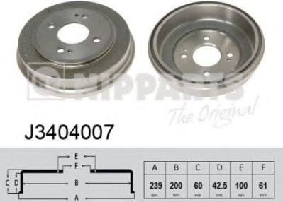 NIPPARTS J3404007 Тормозной барабан для HONDA SHUTTLE (Хонда Шуттлэ) NIPPARTS J3404007 Тормозной барабан для HONDA SHUTTLE (Хонда Шуттлэ)