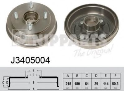NIPPARTS J3405004 Тормозной барабан для MITSUBISHI COLT I (Митсубиши/митсубиси Cолт и) NIPPARTS J3405004 Тормозной барабан для MITSUBISHI COLT I (Митсубиши/митсубиси Cолт и)
