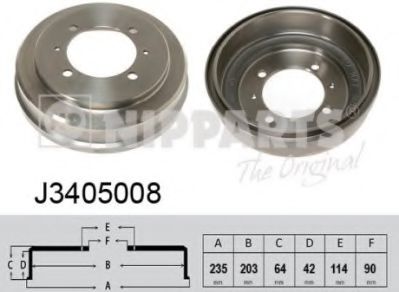 NIPPARTS J3405008 Тормозной барабан для MITSUBISHI (Митсубиши/митсубиси) NIPPARTS J3405008 Тормозной барабан для MITSUBISHI (Митсубиши/митсубиси)