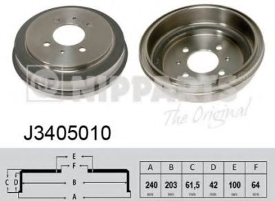 NIPPARTS J3405010 Тормозной барабан для MITSUBISHI MIRAGE (Митсубиши/митсубиси Мирагэ) NIPPARTS J3405010 Тормозной барабан для MITSUBISHI MIRAGE (Митсубиши/митсубиси Мирагэ)