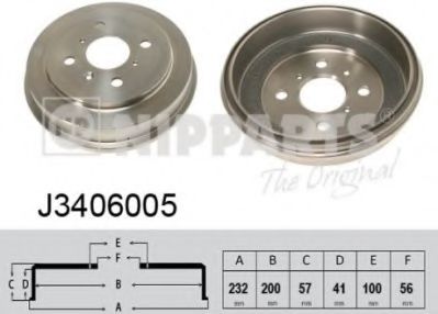 NIPPARTS J3406005 Тормозной барабан для DAIHATSU APPLAUSE (Дайхатсу Апплаусэ) NIPPARTS J3406005 Тормозной барабан для DAIHATSU APPLAUSE (Дайхатсу Апплаусэ)