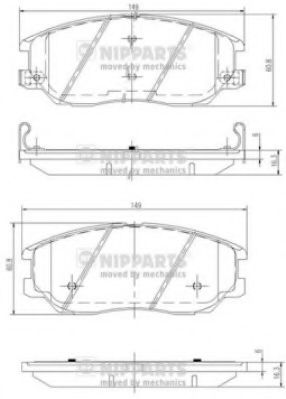NIPPARTS J3600327 Тормозные колодки для HYUNDAI GRANDEUR (Хендай Грандэур) NIPPARTS J3600327 Тормозные колодки для HYUNDAI GRANDEUR (Хендай Грандэур)