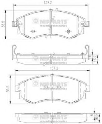 NIPPARTS J3600401 Тормозные колодки для DAEWOO REXTON (Дэу Рекстон) NIPPARTS J3600401 Тормозные колодки для DAEWOO REXTON (Дэу Рекстон)