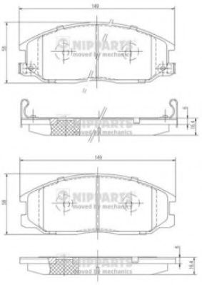 NIPPARTS J3600526 Тормозные колодки для SSANGYONG KYRON (Сан-янг/санянг Кайрон) NIPPARTS J3600526 Тормозные колодки для SSANGYONG KYRON (Сан-янг/санянг Кайрон)
