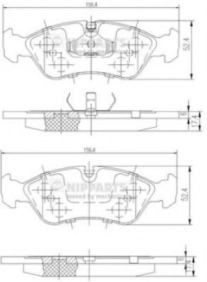 NIPPARTS J3600900 Тормозные колодки для DAEWOO (Дэу) NIPPARTS J3600900 Тормозные колодки для DAEWOO (Дэу)