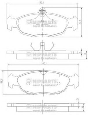 NIPPARTS J3600901 Тормозные колодки для DAEWOO LANOS / SENS (Дэу Ланос / сэнс) NIPPARTS J3600901 Тормозные колодки для DAEWOO LANOS / SENS (Дэу Ланос / сэнс)