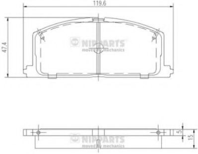 NIPPARTS J3602035 Тормозные колодки для TOYOTA PASEO (Тойота/тоета Пасэо) NIPPARTS J3602035 Тормозные колодки для TOYOTA PASEO (Тойота/тоета Пасэо)