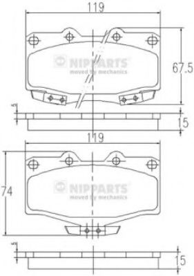 NIPPARTS J3602054 Тормозные колодки для TOYOTA 4 RUNNER (Тойота/тоета 4 руннэр) NIPPARTS J3602054 Тормозные колодки для TOYOTA 4 RUNNER (Тойота/тоета 4 руннэр)