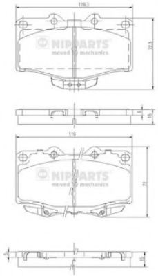 NIPPARTS J3602071 Тормозные колодки для TOYOTA 4 RUNNER (Тойота/тоета 4 руннэр) NIPPARTS J3602071 Тормозные колодки для TOYOTA 4 RUNNER (Тойота/тоета 4 руннэр)