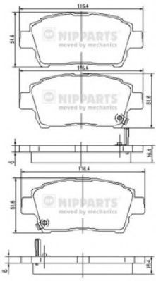 NIPPARTS J3602088 Тормозные колодки для TOYOTA COROLLA VERSO (Тойота/тоета Королла версо) NIPPARTS J3602088 Тормозные колодки для TOYOTA COROLLA VERSO (Тойота/тоета Королла версо)