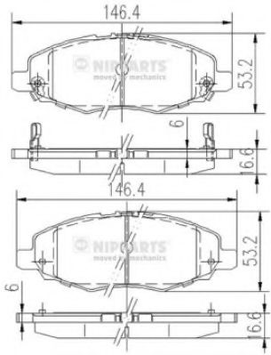 NIPPARTS J3602108 Тормозные колодки для TOYOTA INNOVA (Тойота/тоета Инноvа) NIPPARTS J3602108 Тормозные колодки для TOYOTA INNOVA (Тойота/тоета Инноvа)