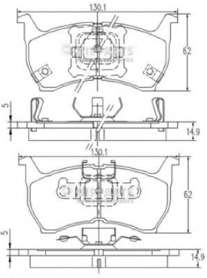 NIPPARTS J3603001 Тормозные колодки для MAZDA 626 II (Мазда 626 2) NIPPARTS J3603001 Тормозные колодки для MAZDA 626 II (Мазда 626 2)