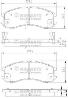 NIPPARTS J3603031 Тормозные колодки для MAZDA 626 III (Мазда 626 3) NIPPARTS J3603031 Тормозные колодки для MAZDA 626 III (Мазда 626 3)