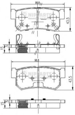 NIPPARTS J3610401 Тормозные колодки для SSANGYONG KYRON (Сан-янг/санянг Кайрон) NIPPARTS J3610401 Тормозные колодки для SSANGYONG KYRON (Сан-янг/санянг Кайрон)