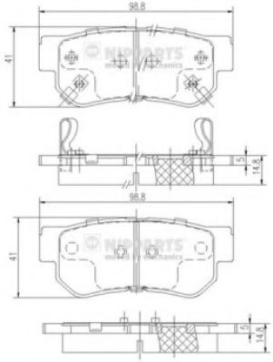 NIPPARTS J3610509 Тормозные колодки для HYUNDAI GRANDEUR (Хендай Грандэур) NIPPARTS J3610509 Тормозные колодки для HYUNDAI GRANDEUR (Хендай Грандэур)