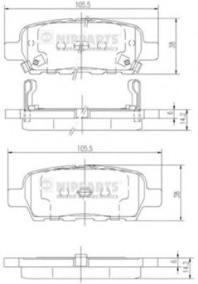 NIPPARTS J3611044 Тормозные колодки для INFINITI M37 (Инфинити М37) NIPPARTS J3611044 Тормозные колодки для INFINITI M37 (Инфинити М37)