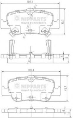 NIPPARTS J3612033 Тормозные колодки для TOYOTA AURIS ING SPORTS (Тойота/тоета Аурис спорт) NIPPARTS J3612033 Тормозные колодки для TOYOTA AURIS ING SPORTS (Тойота/тоета Аурис спорт)
