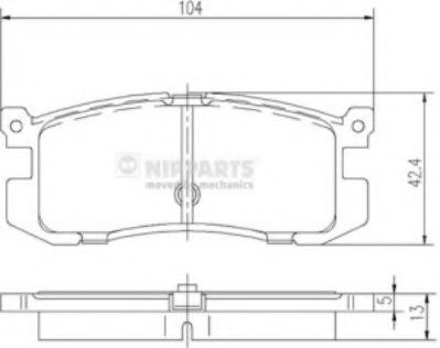 NIPPARTS J3613006 Тормозные колодки для MAZDA 626 III (Мазда 626 3) NIPPARTS J3613006 Тормозные колодки для MAZDA 626 III (Мазда 626 3)