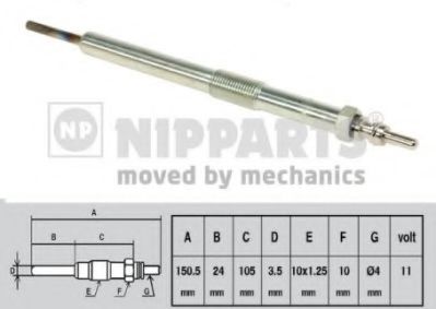 NIPPARTS J5710402 Свеча накаливания для SSANGYONG STAVIC II (Сан-янг/санянг Стаvиc 2) NIPPARTS J5710402 Свеча накаливания для SSANGYONG STAVIC II (Сан-янг/санянг Стаvиc 2)