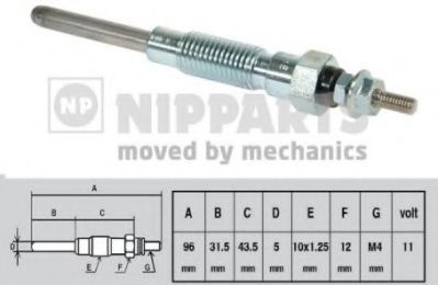 NIPPARTS J5712001 Свеча накаливания для TOYOTA CROWN (Тойота/тоета Cровн) NIPPARTS J5712001 Свеча накаливания для TOYOTA CROWN (Тойота/тоета Cровн)
