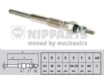 NIPPARTS J5712007 Свеча накаливания для TOYOTA COROLLA FX (Тойота/тоета Cоролла инфинити фх) NIPPARTS J5712007 Свеча накаливания для TOYOTA COROLLA FX (Тойота/тоета Cоролла инфинити фх)