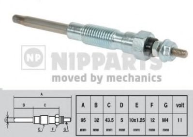NIPPARTS J5712008 Свеча накаливания для VOLKSWAGEN TARO (Фольксваген Таро) NIPPARTS J5712008 Свеча накаливания для VOLKSWAGEN TARO (Фольксваген Таро)