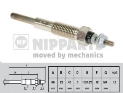 NIPPARTS J5713002 Свеча накаливания для MAZDA 626 III (Мазда 626 3) NIPPARTS J5713002 Свеча накаливания для MAZDA 626 III (Мазда 626 3)