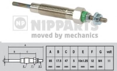 NIPPARTS J5715004 Свеча накаливания для MITSUBISHI L 300 STARWAGON (Митсубиши/митсубиси Л 300 старвагон) NIPPARTS J5715004 Свеча накаливания для MITSUBISHI L 300 STARWAGON (Митсубиши/митсубиси Л 300 старвагон)