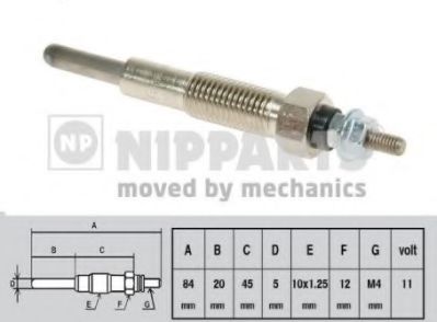 NIPPARTS J5715008 Свеча накаливания для MITSUBISHI CHALLENGER (Митсубиши/митсубиси Чаллэнгэр) NIPPARTS J5715008 Свеча накаливания для MITSUBISHI CHALLENGER (Митсубиши/митсубиси Чаллэнгэр)