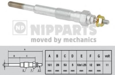 NIPPARTS J5716001 Свеча накаливания для DAIHATSU CHARADE III (Дайхатсу Чарадэ 3) NIPPARTS J5716001 Свеча накаливания для DAIHATSU CHARADE III (Дайхатсу Чарадэ 3)
