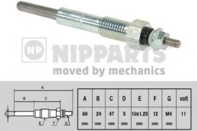 NIPPARTS J5719001 Свеча накаливания для OPEL CORSA A (Опель Cорса а) NIPPARTS J5719001 Свеча накаливания для OPEL CORSA A (Опель Cорса а)