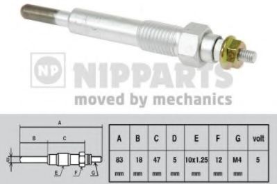 NIPPARTS J5719004 Свеча накаливания для ISUZU (Исузу) NIPPARTS J5719004 Свеча накаливания для ISUZU (Исузу)