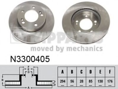 NIPPARTS N3300405 Тормозной диск для SSANGYONG ACTYON SPORTS II (Сан-янг/санянг Актион спорт1и) NIPPARTS N3300405 Тормозной диск для SSANGYONG ACTYON SPORTS II (Сан-янг/санянг Актион спорт1и)