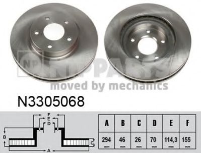 NIPPARTS N3305068 Тормозной диск для MITSUBISHI ASX (Митсубиши/митсубиси Асх) NIPPARTS N3305068 Тормозной диск для MITSUBISHI ASX (Митсубиши/митсубиси Асх)