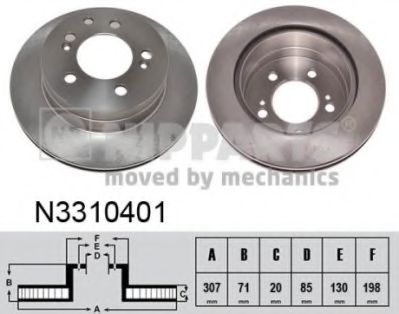 NIPPARTS N3310401 Тормозной диск для SSANGYONG TURISMO II (Сан-янг/санянг Турисмо 2) NIPPARTS N3310401 Тормозной диск для SSANGYONG TURISMO II (Сан-янг/санянг Турисмо 2)