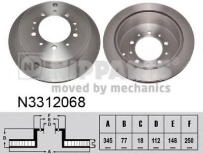 NIPPARTS N3312068 Тормозной диск для TOYOTA (FAW) LAND CRUISER 200 (Тойота/тоета (фав) Ленд крузер 200) NIPPARTS N3312068 Тормозной диск для TOYOTA (FAW) LAND CRUISER 200 (Тойота/тоета (фав) Ленд крузер 200)
