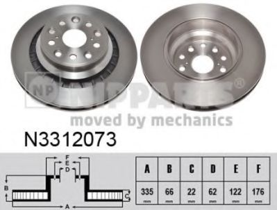 NIPPARTS N3312073 Тормозной диск для LEXUS (Лексус) NIPPARTS N3312073 Тормозной диск для LEXUS (Лексус)