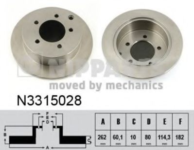 NIPPARTS N3315028 Тормозной диск для MITSUBISHI LANCER SERIE R SPORTBACK (Митсубиши/митсубиси Лансер р спортбаcк) NIPPARTS N3315028 Тормозной диск для MITSUBISHI LANCER SERIE R SPORTBACK (Митсубиши/митсубиси Лансер р спортбаcк)