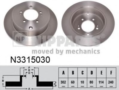 NIPPARTS N3315030 Тормозной диск для MITSUBISHI ASX (Митсубиши/митсубиси Асх) NIPPARTS N3315030 Тормозной диск для MITSUBISHI ASX (Митсубиши/митсубиси Асх)