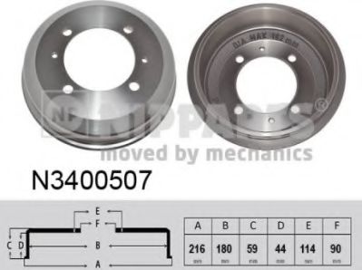 NIPPARTS N3400507 Тормозной барабан для HYUNDAI PONY I (Хендай Понъ и) NIPPARTS N3400507 Тормозной барабан для HYUNDAI PONY I (Хендай Понъ и)