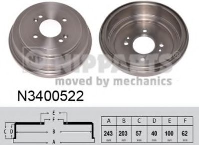 NIPPARTS N3400522 Тормозной барабан для HYUNDAI VERNA III (Хендай Vэрна 3) NIPPARTS N3400522 Тормозной барабан для HYUNDAI VERNA III (Хендай Vэрна 3)
