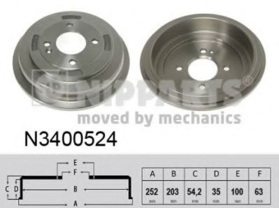 NIPPARTS N3400524 Тормозной барабан для KIA RIO III (Киа Рио 3) NIPPARTS N3400524 Тормозной барабан для KIA RIO III (Киа Рио 3)