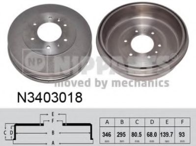 NIPPARTS N3403018 Тормозной барабан для MAZDA PROCEED (Мазда Просид) NIPPARTS N3403018 Тормозной барабан для MAZDA PROCEED (Мазда Просид)
