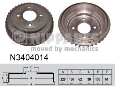 NIPPARTS N3404014 Тормозной барабан для HONDA INSIGHT (Хонда Инсайт) NIPPARTS N3404014 Тормозной барабан для HONDA INSIGHT (Хонда Инсайт)
