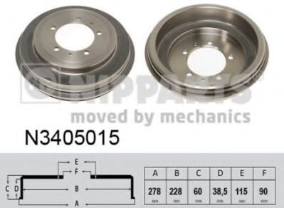 NIPPARTS N3405015 Тормозной барабан для MITSUBISHI PAJERO/SHOGUN (Митсубиши/митсубиси Пажэро/шогун) NIPPARTS N3405015 Тормозной барабан для MITSUBISHI PAJERO/SHOGUN (Митсубиши/митсубиси Пажэро/шогун)