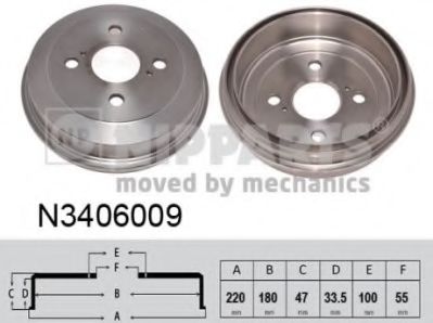 NIPPARTS N3406009 Тормозной барабан для DAIHATSU SIRION (Дайхатсу Сирион) NIPPARTS N3406009 Тормозной барабан для DAIHATSU SIRION (Дайхатсу Сирион)
