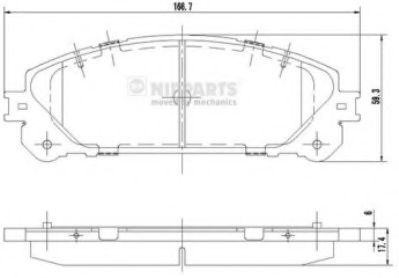 NIPPARTS N3602139 Тормозные колодки для LEXUS RX (Лексус Рх) NIPPARTS N3602139 Тормозные колодки для LEXUS RX (Лексус Рх)